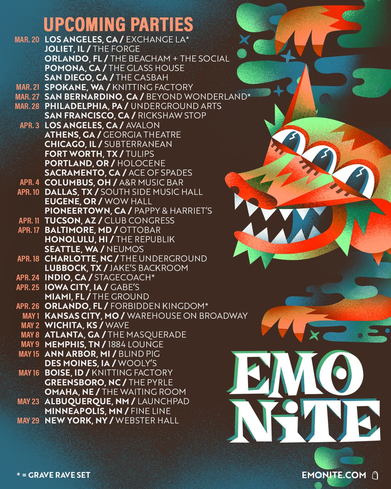 Emo Nite Tour Poster 2026